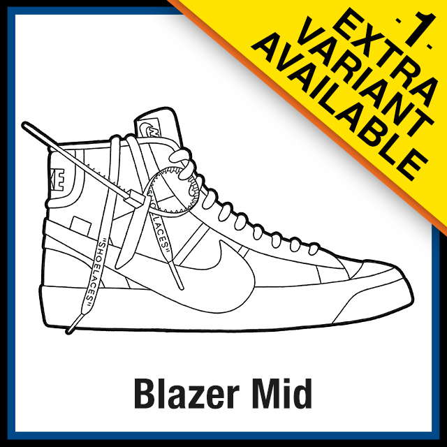 Nike Blazer Mid Off-White Sneaker Coloring Pages - Created by KicksArt