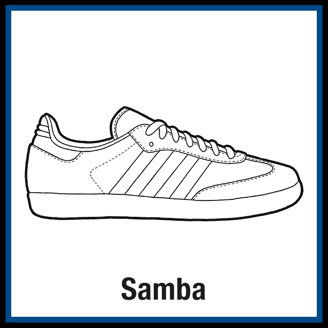 Adidas Samba Sneaker Coloring Pages Created by KicksArt