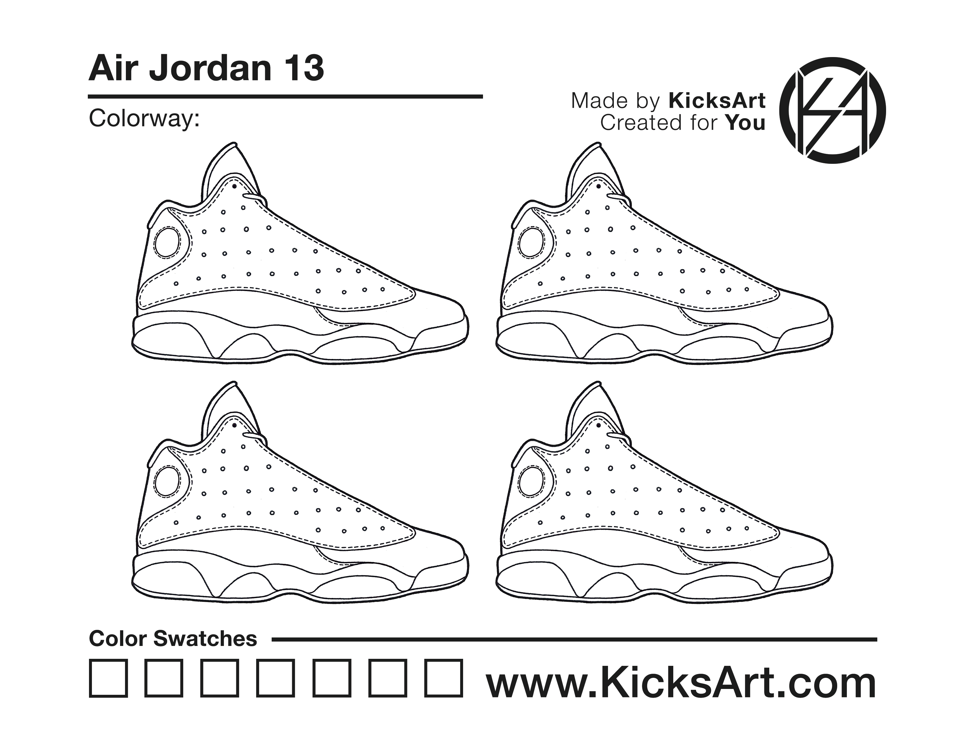 Air Jordan 13 Coloring Pages