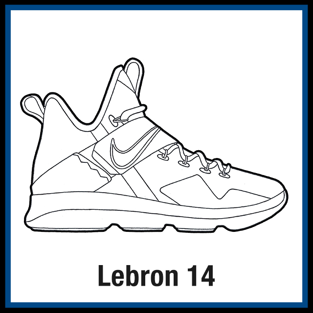 Nike Lebron 14 Sneaker Coloring Pages - Created by: KicksArt