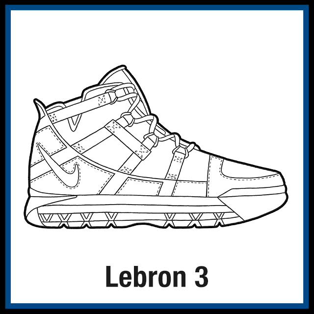 Nike Lebron 3 Sneaker Coloring Page - Created by: KicksArt