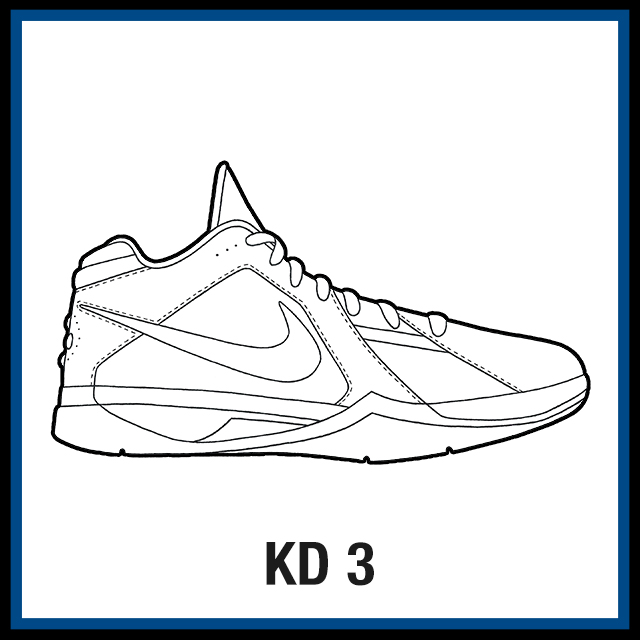 Nike KD 3 Sneaker Coloring Pages - Created by KicksArt