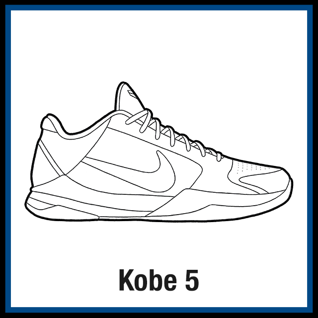 Nike Kobe 5 Sneaker Coloring Pages Created by KicksArt