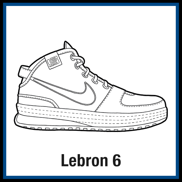 Nike Lebron 6 Sneaker Coloring Pages - Created by: KicksArt