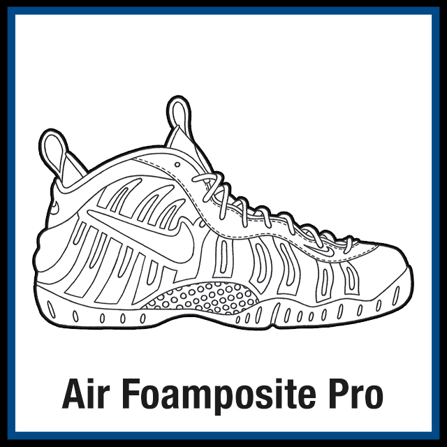 Nike Air Foamposite Pro Sneaker Coloring Pages - KicksArt