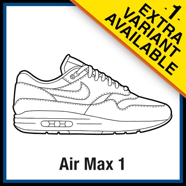 Nike Air Max 1 Sneaker Coloring Pages - Created by KicksArt