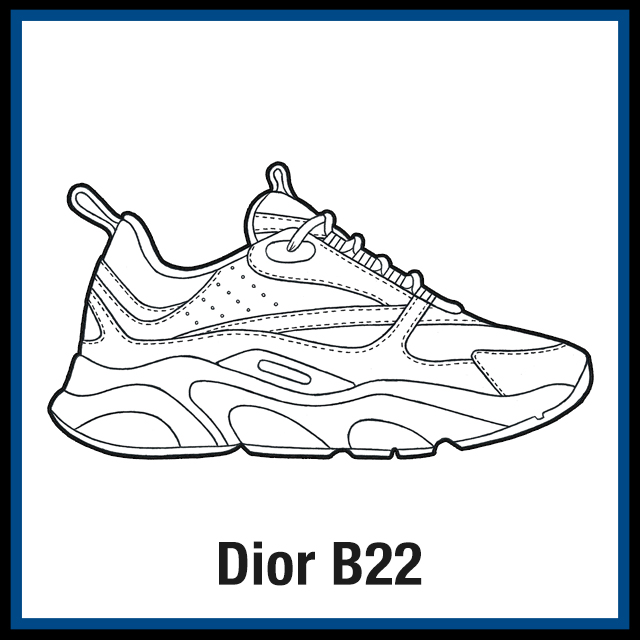 Dior B22 Sneaker Coloring Pages Created by KicksArt