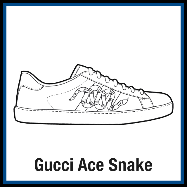 Gucci Ace Snake Sneaker Coloring Pages - Created by KicksArt