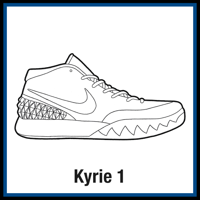 Nike Kyrie 1 Sneaker Coloring Pages - Created by KicksArt
