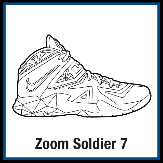 Nike Lebron Soldier 7 Sneaker Coloring Pages - Created by: KicksArt