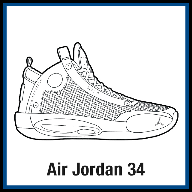 Air Jordan 34 Sneaker Coloring Page