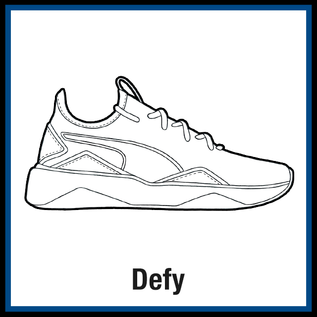 Puma Defy Sneaker Coloring Pages - Created by KicksArt