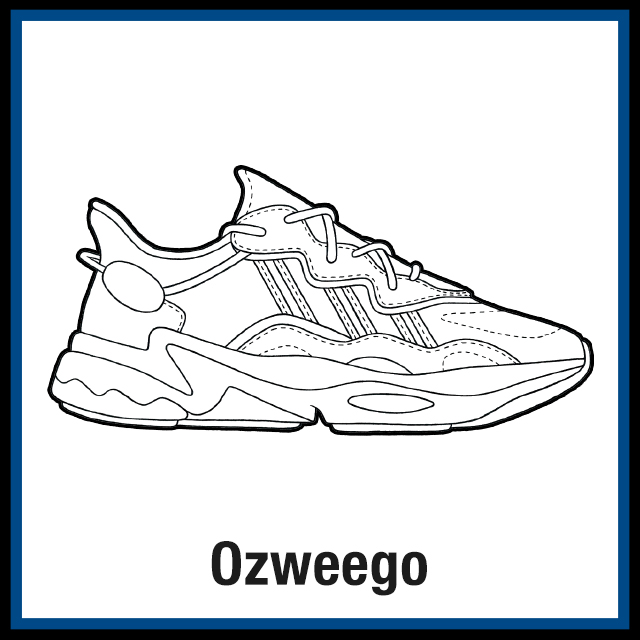 Adidas Ozweego 1 Sneaker Coloring Pages - Created by KicksArt