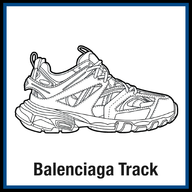 Balenciaga Track Sneaker Coloring Page - Created by KicksArt