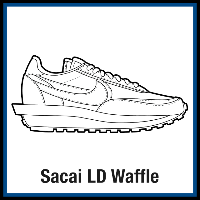 Nike Sacai LD Waffle Sneaker Coloring Pages - Created by KicksArt