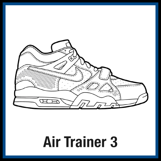Nike Air Trainer 3 Sneaker Coloring Pages KicksArt